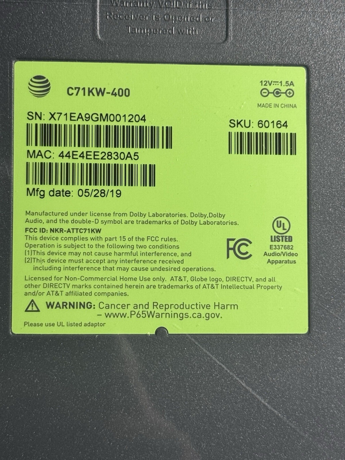 AT&T KICKBACK C71KW-400 Streaming Media Plan new open box