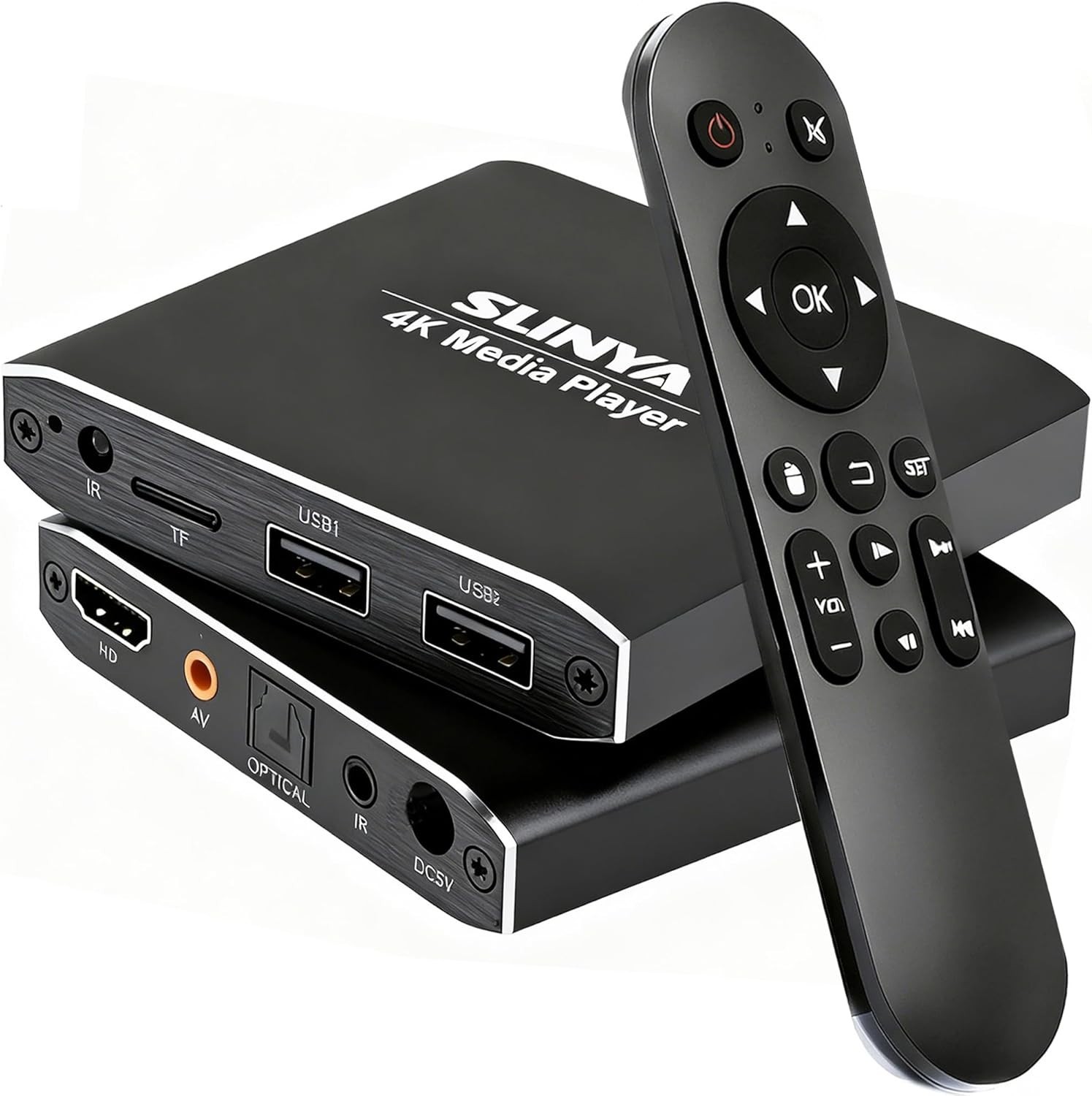 4K Ultra HD Digital Media Player with Remote Control, Supports HDD/USB Drive/…