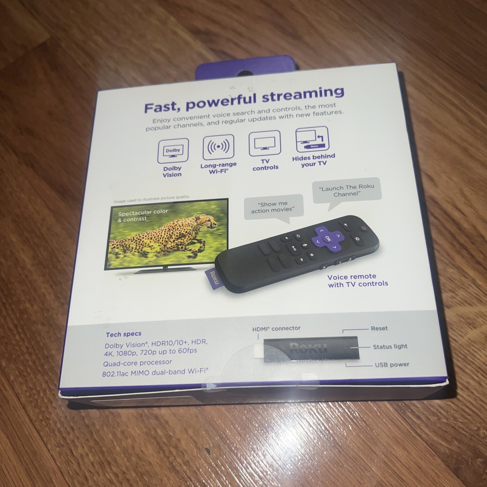 Roku Streaming Stick 4K Device 4K HDR Dolby Vision Voice Remote 3820RW
