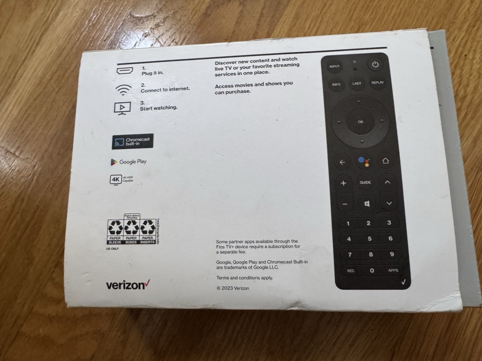 Verizon Stream TV Fios TV+ F3544K49203 MMID: 11382262