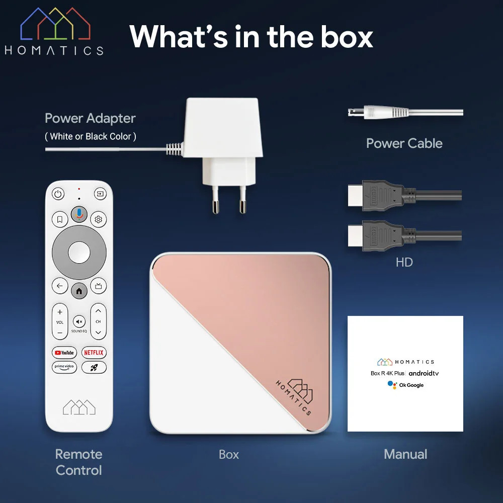 HOMATICS Box R 4K Plus TV Box AndroidTV 14 Netflix Certified Google Amlogic S9