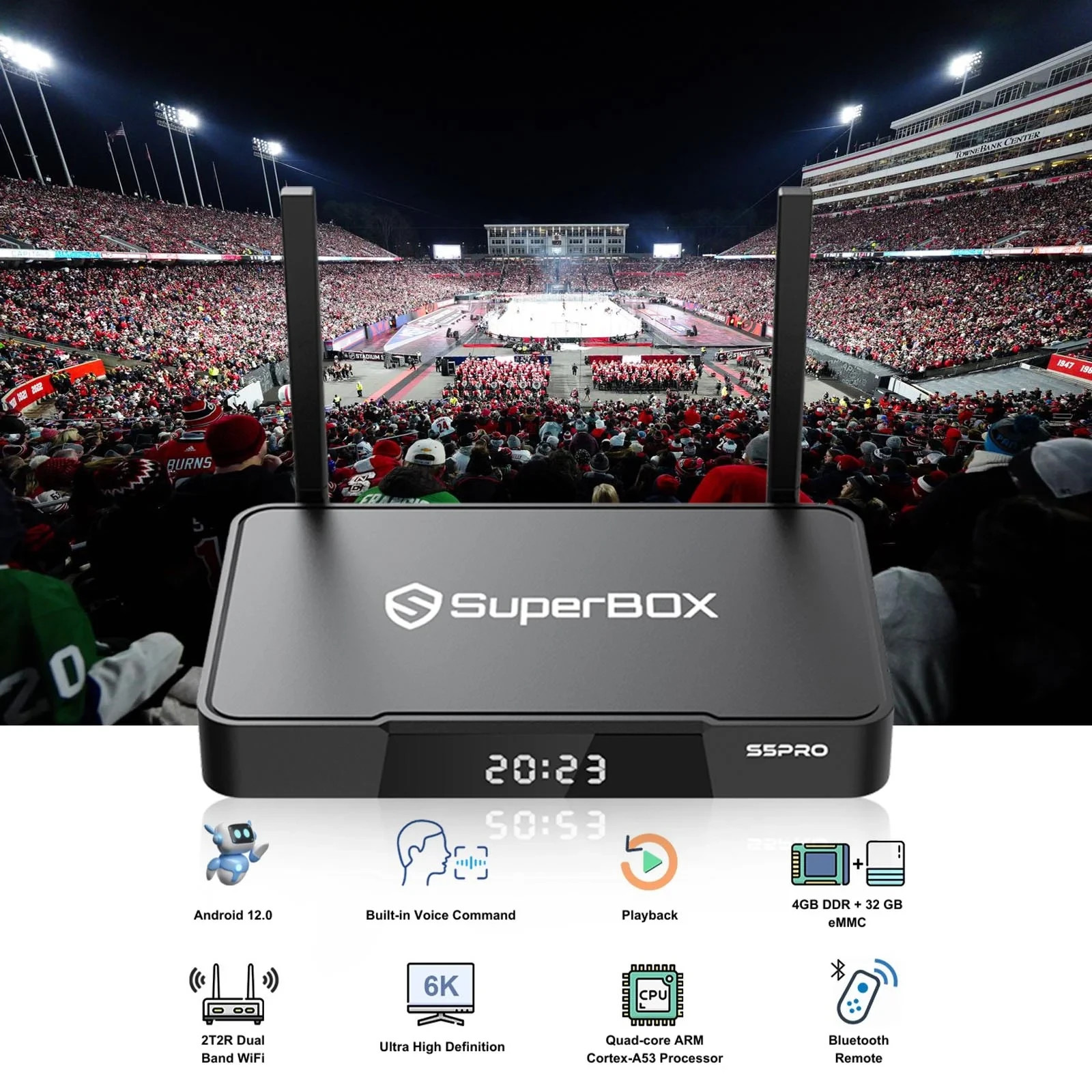 SuperBox S6 Pro 2025 Android 12 TV Box WiFi 6 Free NoSubscription St G2U