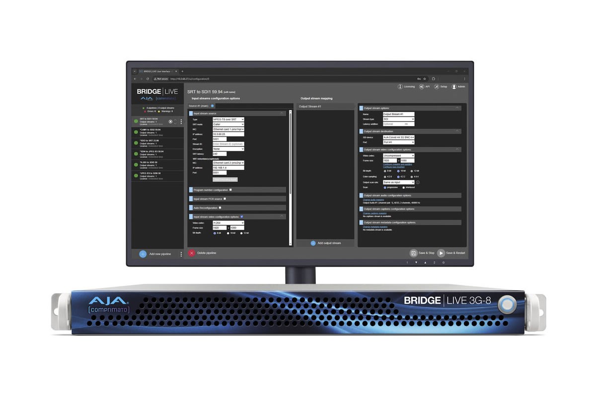 AJA BLVE-3G8-R0 SDI Encoder Decoder 1RU 8x 3G-SDI NDI SRT