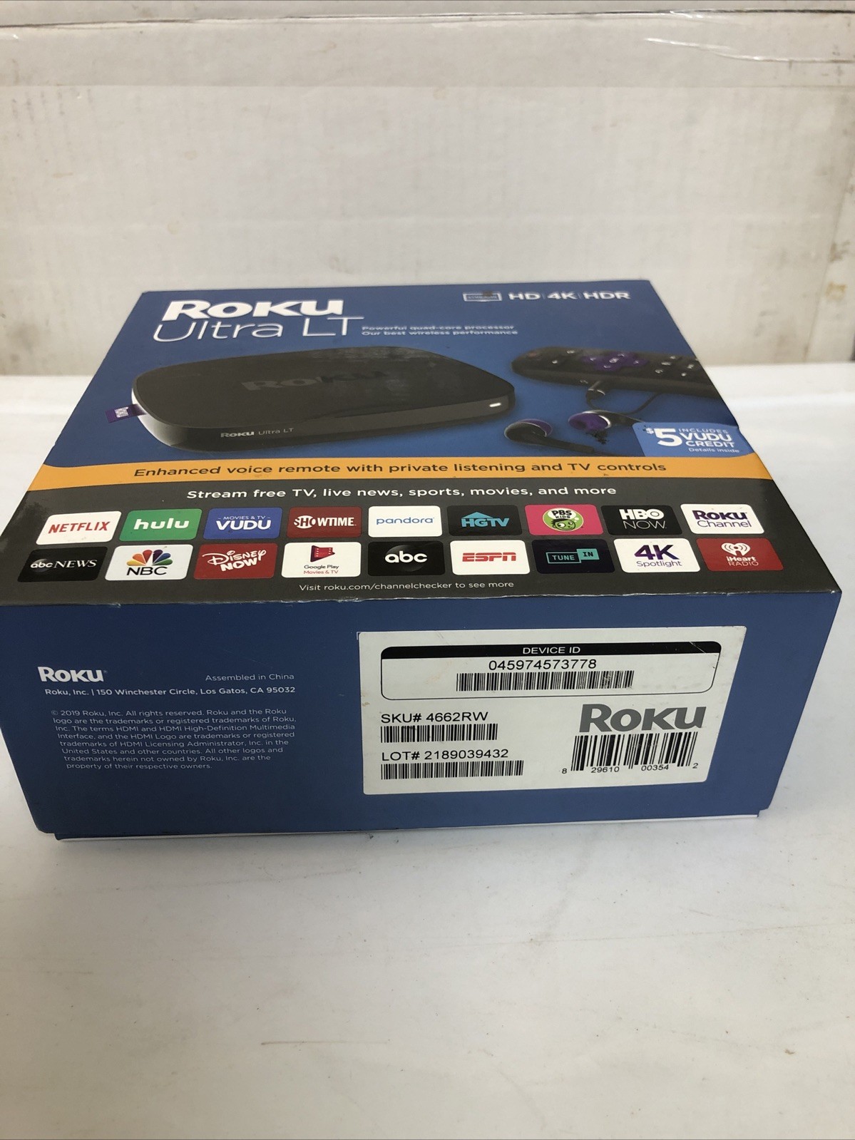 New Open Box Roku Ultra LT HD 4K HDR Media Streamer – (4662RW)