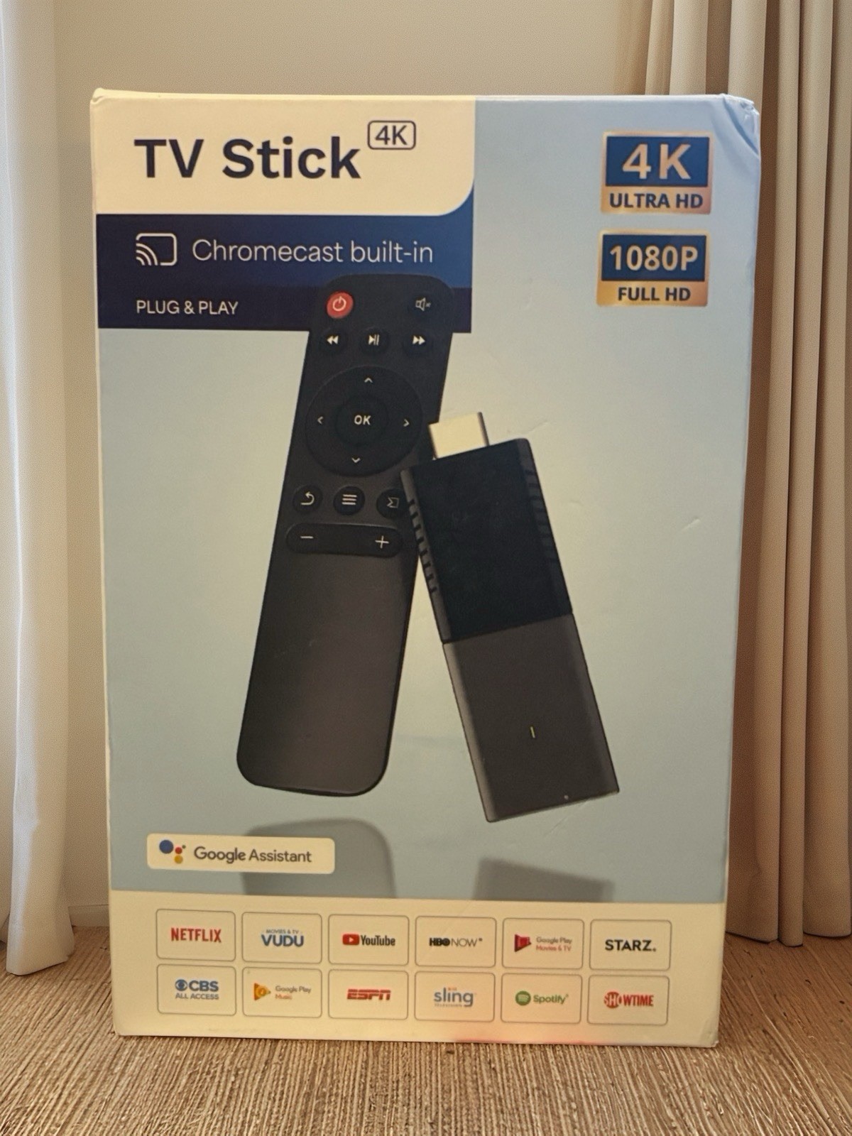 TV Stick 4K Black Dongle w/ Chromecast Built-In, Google Assistant, 2160p HDMI