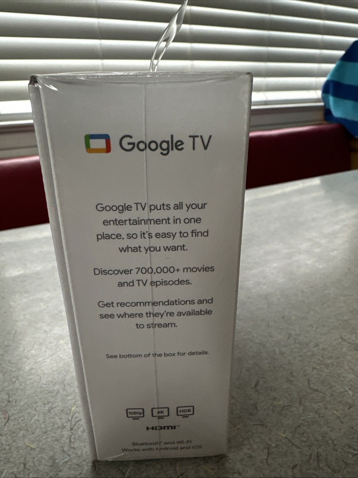 Google Chromecast with Google TV 4K Media Streamer White Wi-Fi Bluetooth HDMI