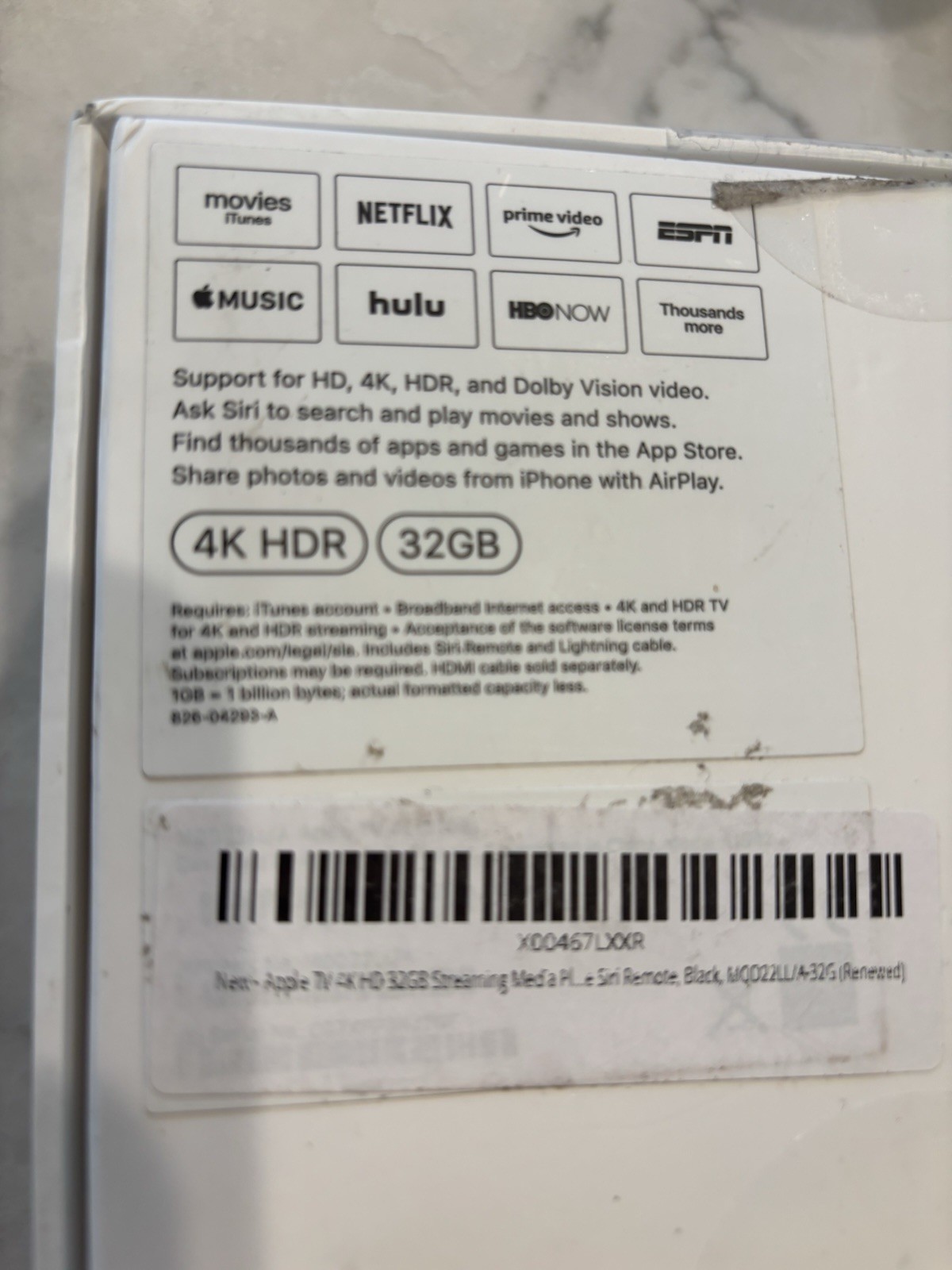 Apple TV 32GB 4K HDR Media Streamer – Black (MQD22LL/A) Renewed