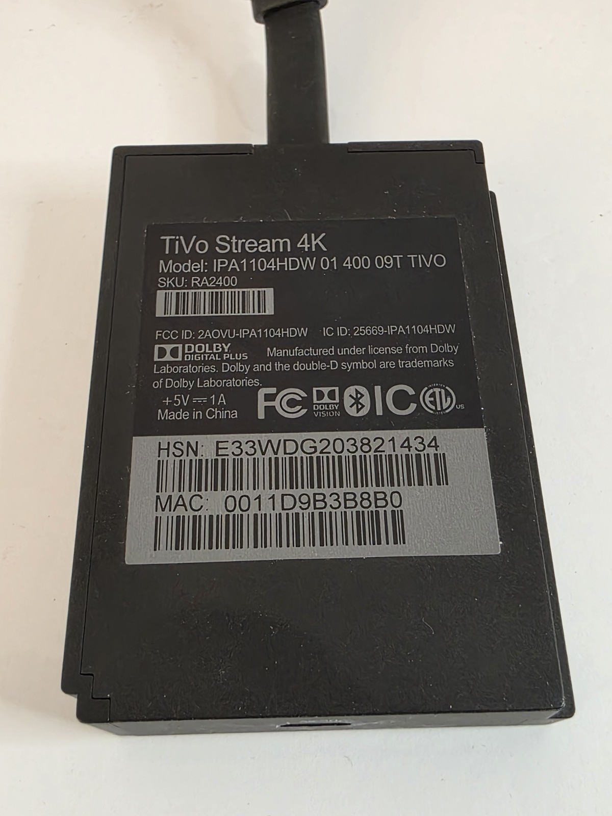 TiVo Stream 4K (RA2400) 2160p Streaming Media Player with Remote Control