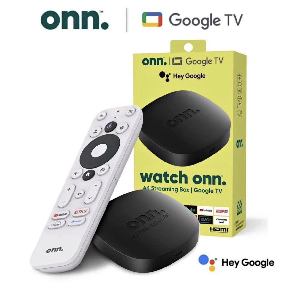 Onn Google TV 4K Streaming Box With App To Stream Movies, Series & Live TV Free
