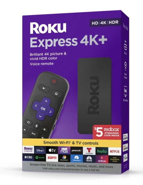 Roku Express 4K+ Streaming Player – 3941RW (Black)