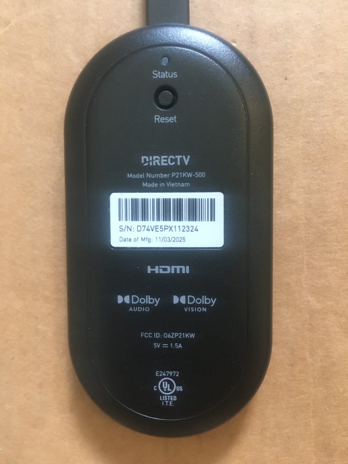 DIRECTV Gemini Air Streaming Device – 4K Model P21KW-500 NO REMOTE-NO AC ADAPTER