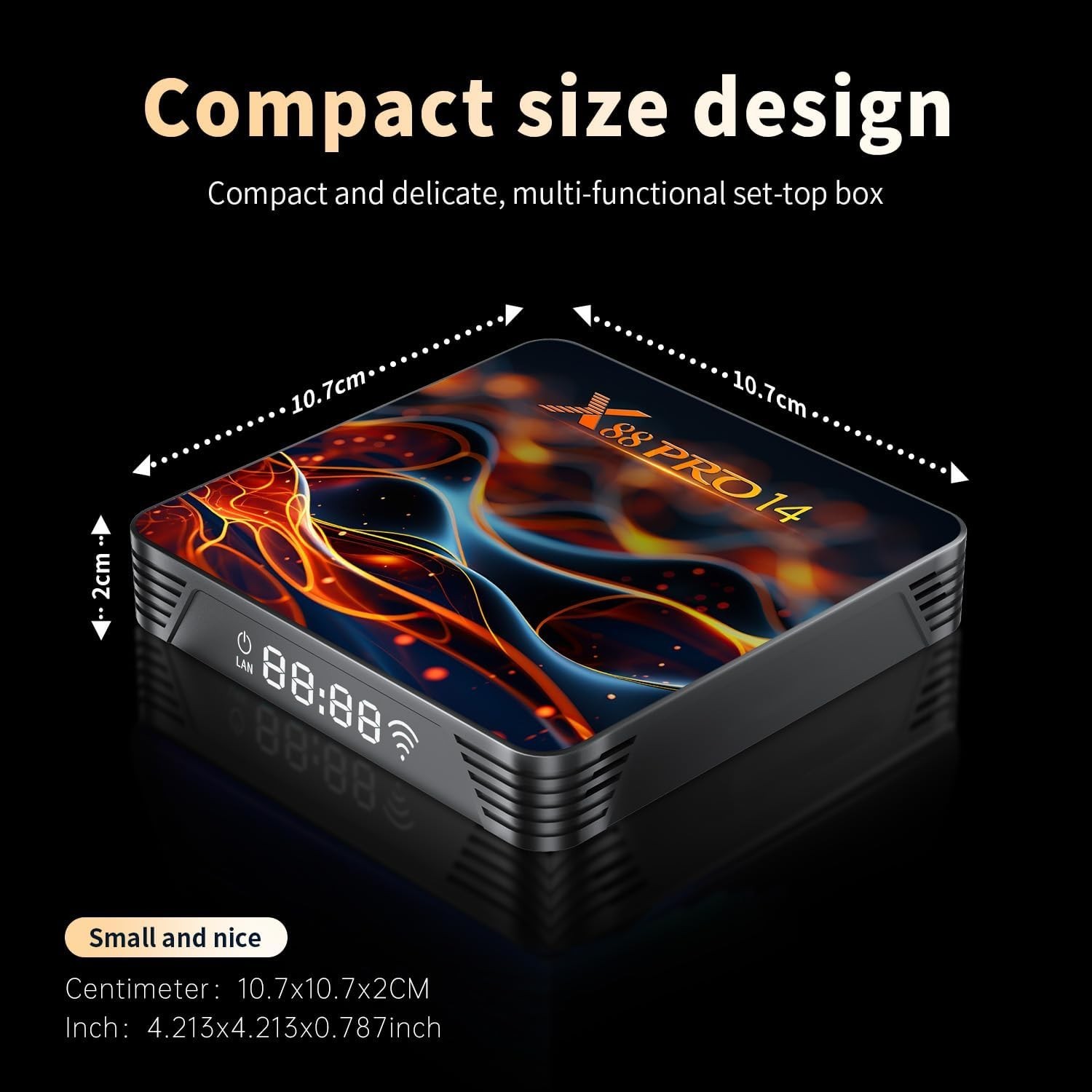 All-in-One Android 14.0 TV Box – 2GB RAM, HDR10 3D Support, Remote Control
