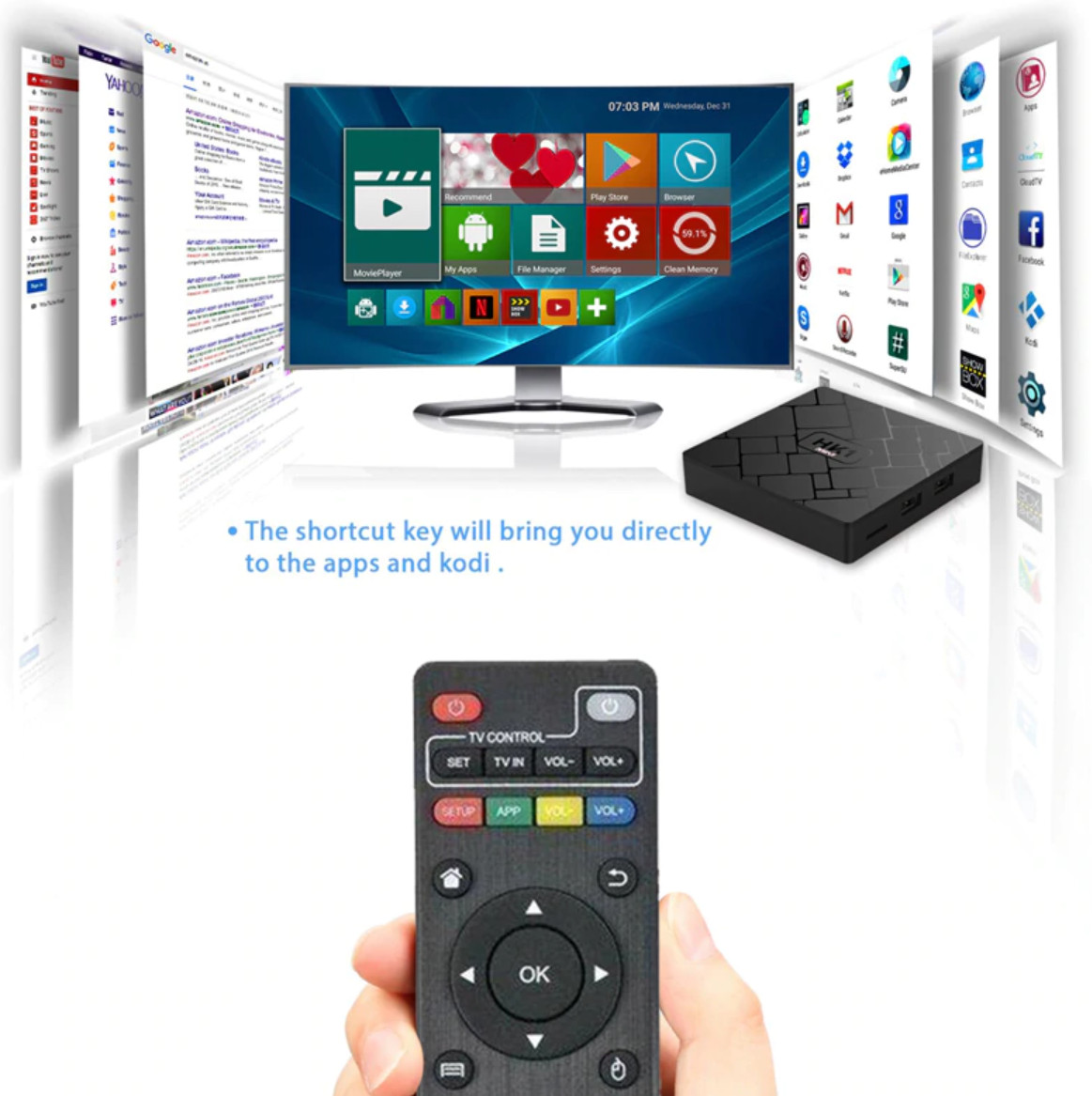 TV Box HK1 Mini (2 GB RAM & 16 GB ROM) 4K HD (Android 8.1)