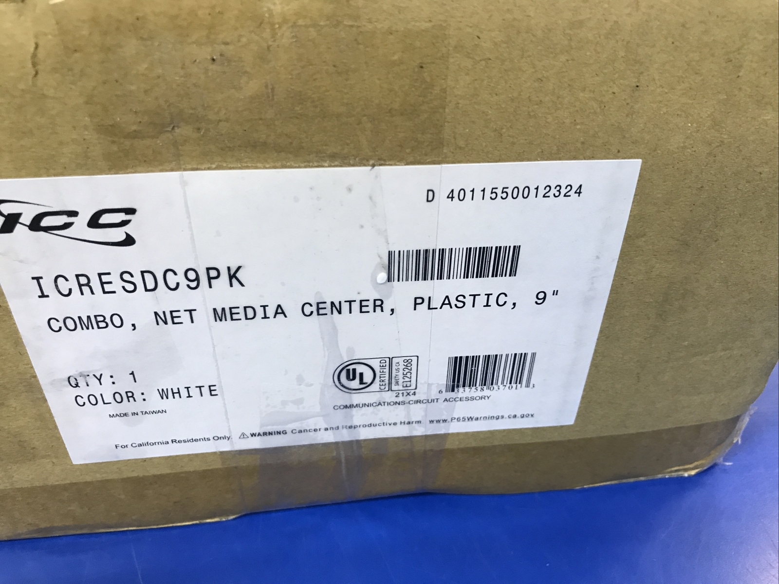 Icc Net Media Center 9In Enclosure Combo Plastic ICRESDC9PK