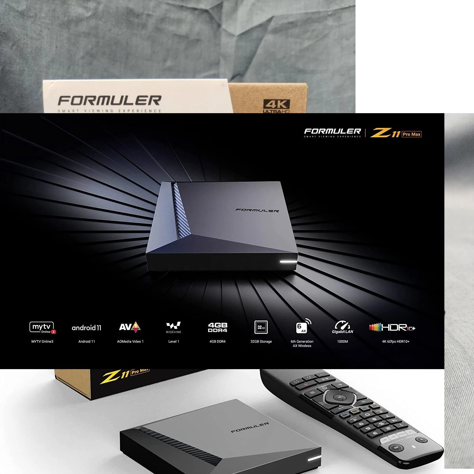 Formuler Z11 Pro Max Android 11 Wireless AX 2×2 Gigabit LAN 4GB Ram 32GB ROM 4K