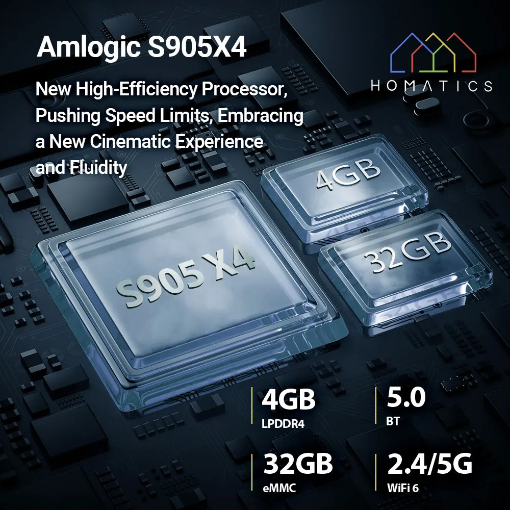 HOMATICS Box R 4K Plus TV Box AndroidTV 14 Netflix Certified Google Amlogic S9
