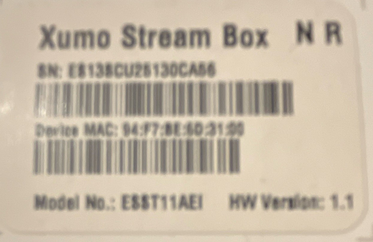 Xumo Stream Box Player Black Voice Control Dolby Vision ESST11AEI