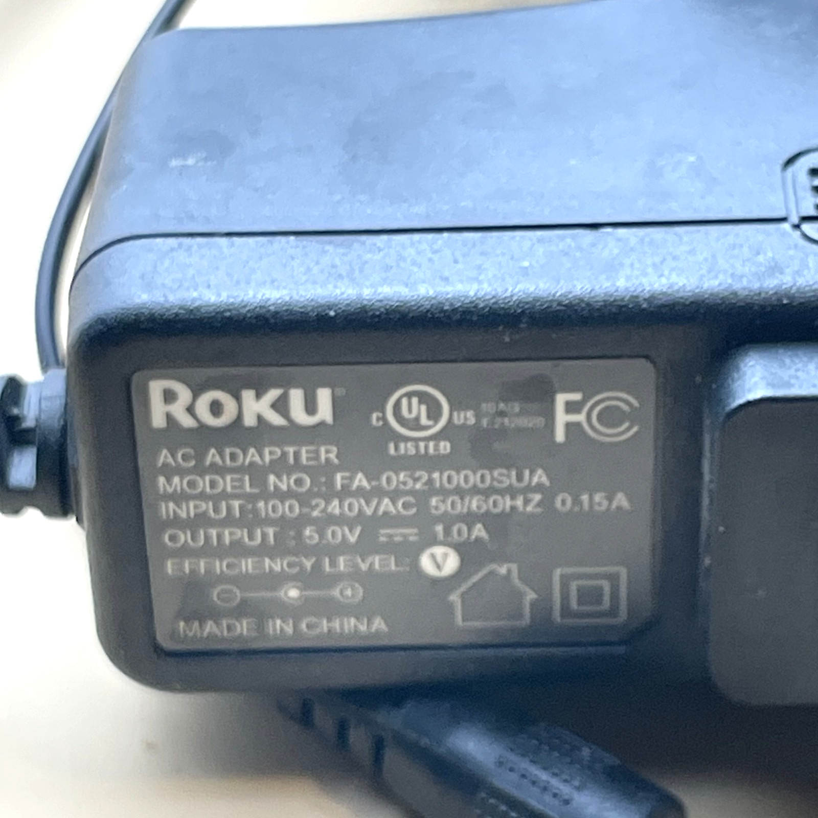 RoKu AC ADAPTER MODEL NO.: FA-0521000SUA
