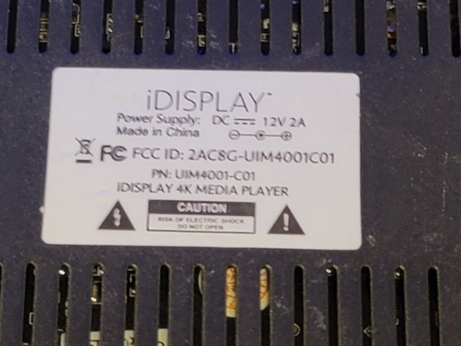 OUTFORM # UIM 4001-CO1 iDISPLAY 4K MEDIA PLAYER TESTED/WORKING – T6