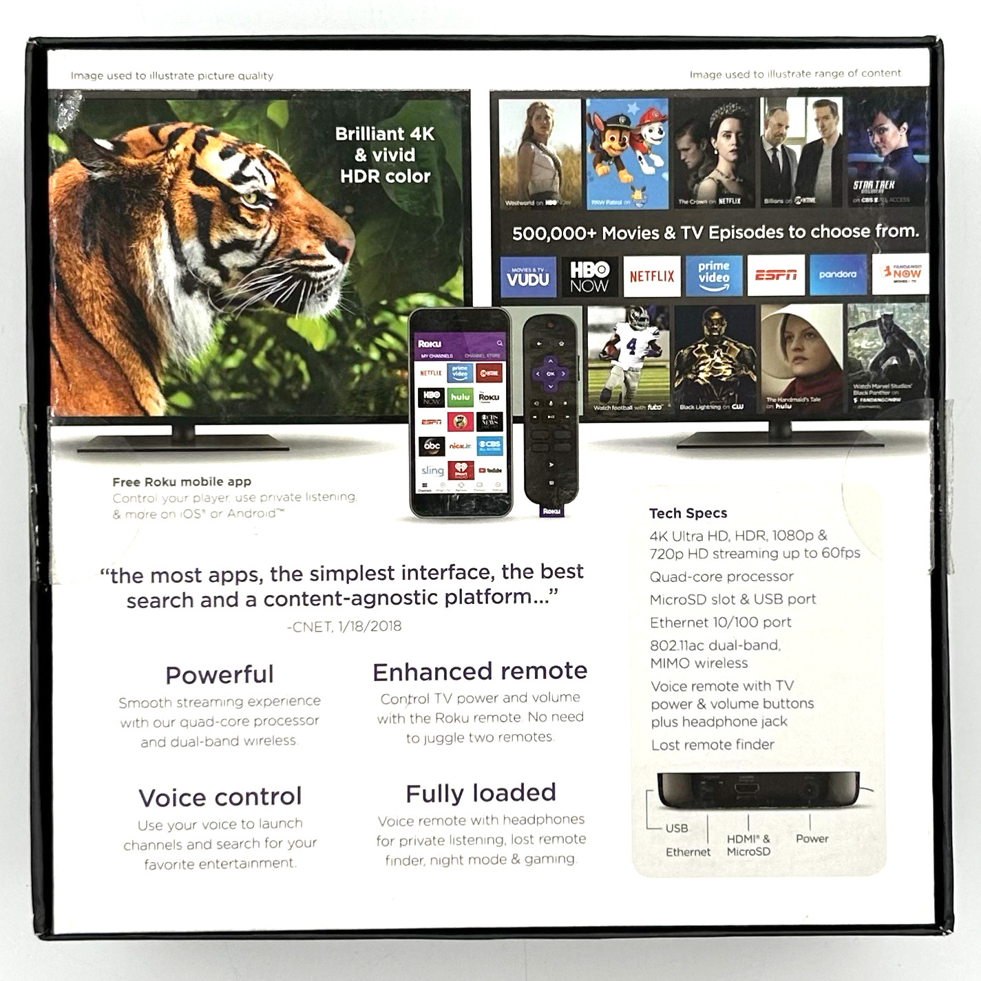 Roku Ultra (6th Generation) HD Media Streamer 4660 Black – Used
