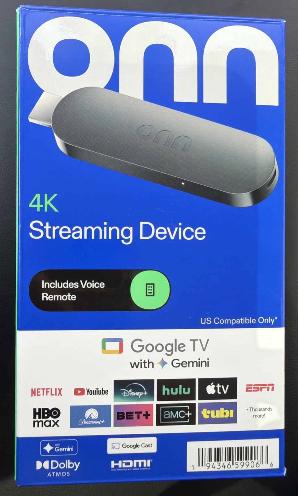 onn 4K Streaming Device, Google TV with Gemini (NEW 2026 Model) – Fast Streaming