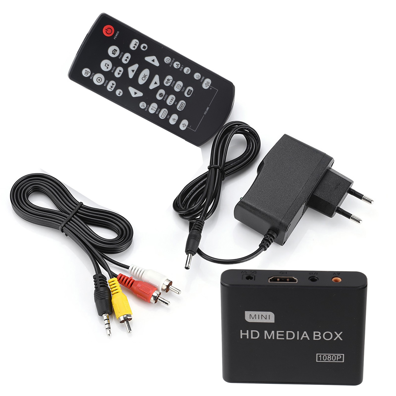 Full HD Box 1080P Media Player Box Support USB RMVB MP3 AVI MKV EU Plug❤TUA Part