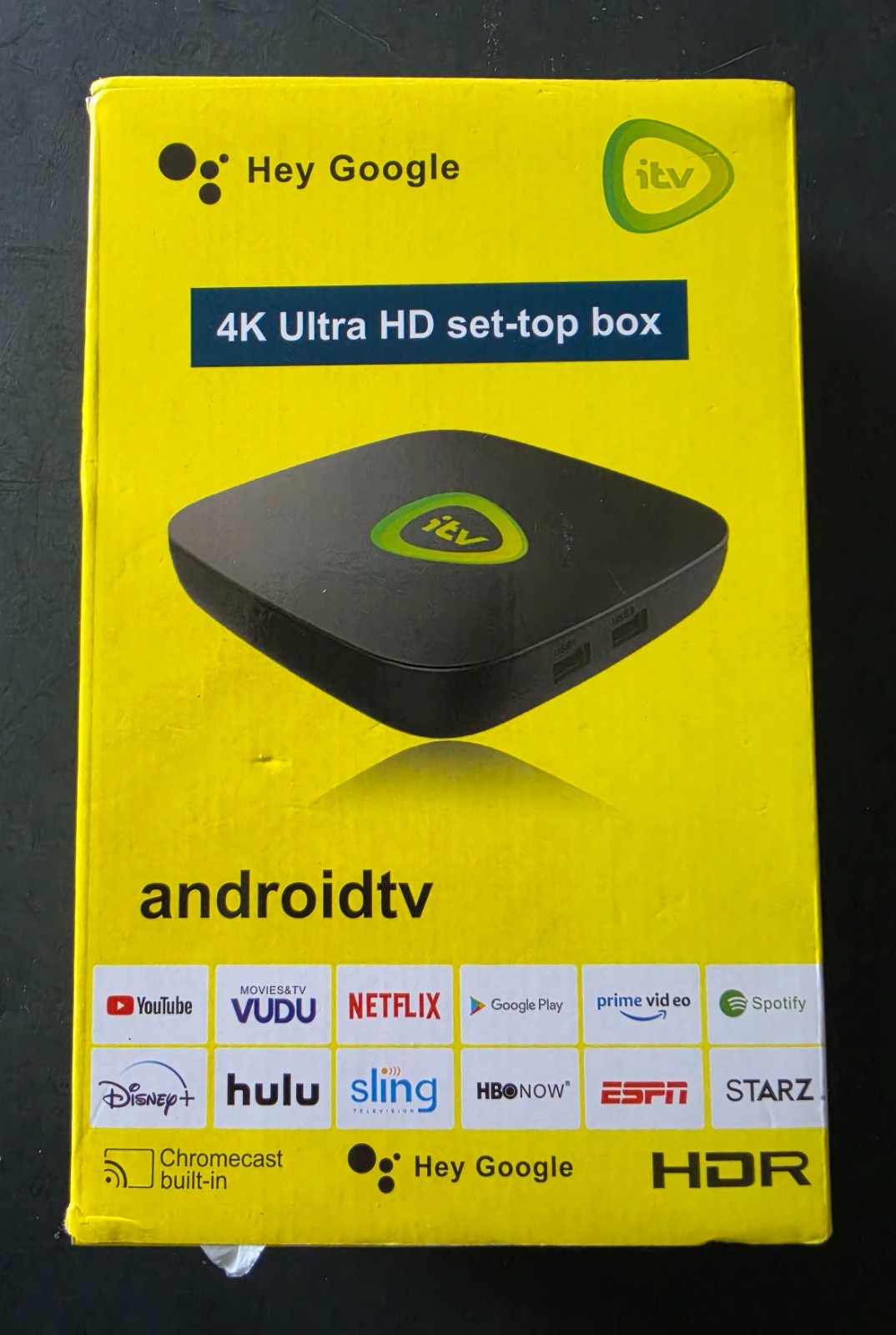 Hey Google 4K Ultra HD Set-top Box Android Tv / itv HDR New In Box
