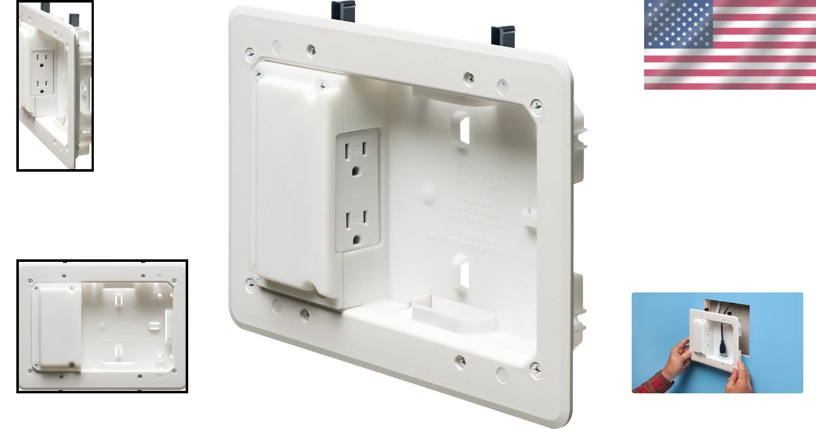 Versatile Low Profile TV Box for Flat Screens – 1/2 & 5/8-Inch Drywall Ready