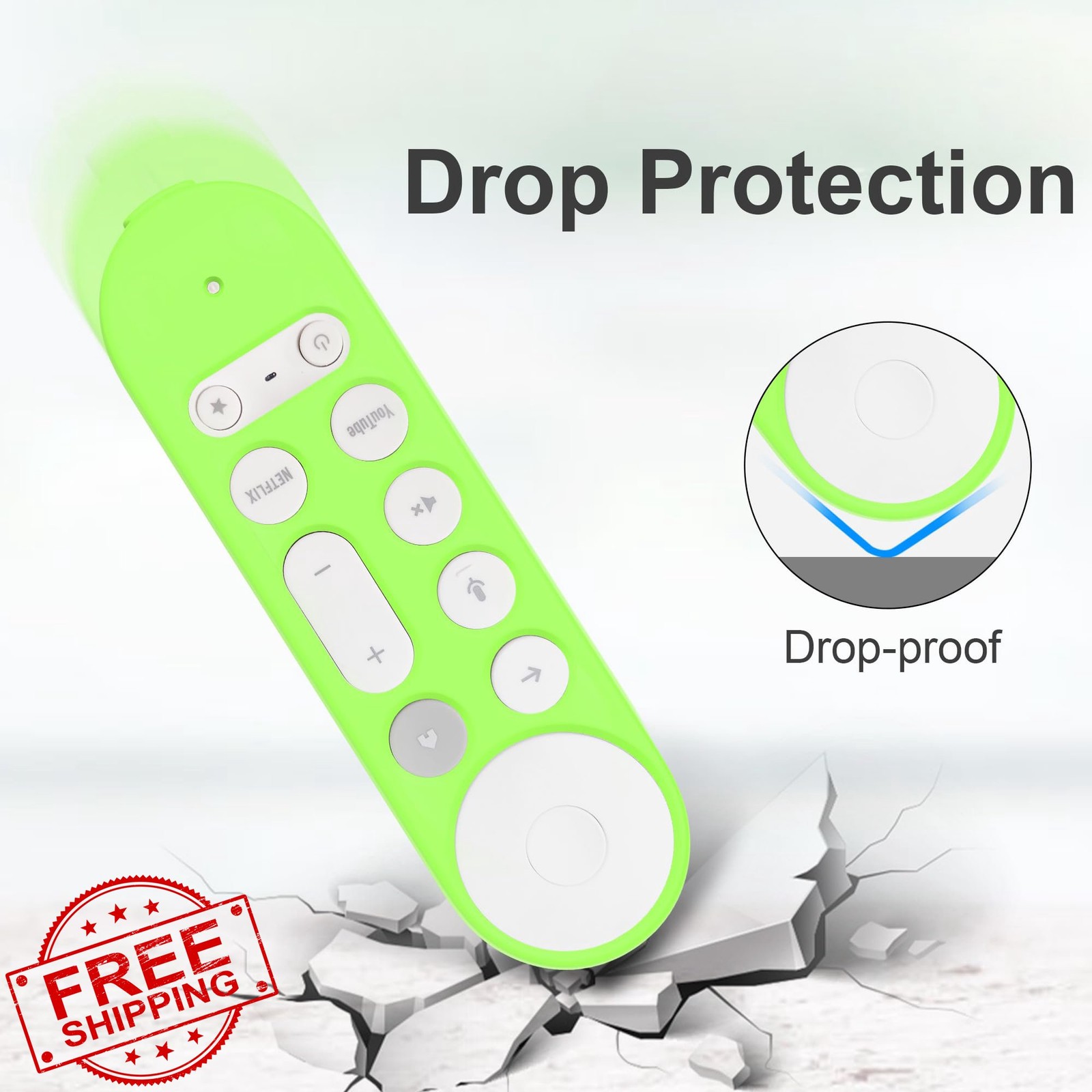 JCMOYUTY Glow Green Case Google TV Streamer 4K Remote