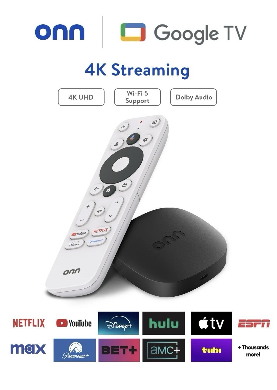 4K Streaming Device, Google TV – Fast Streaming, Ultra HD, 8GB Storage