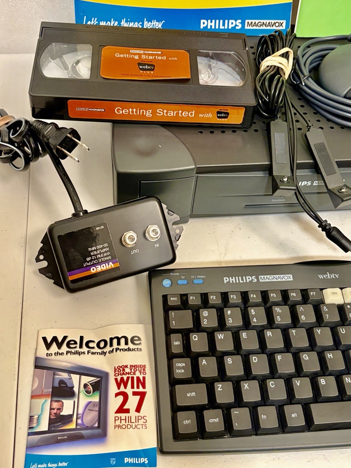 VTG Philips Magnavox WebTV Receiver MAT976A101 Complete Remote Keyboard WebEye