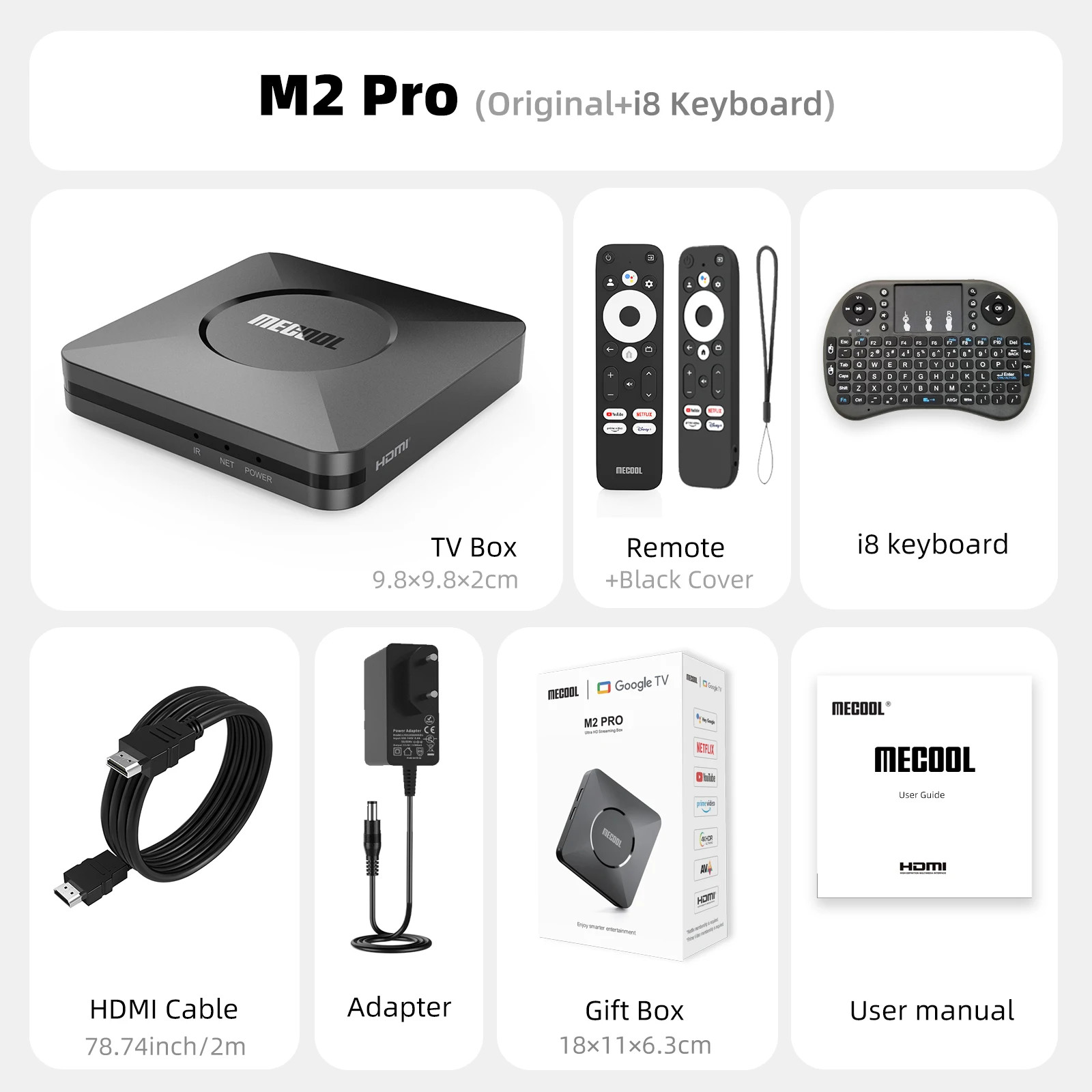MECOOL M2 Pro Google TV Box Android 11 Netflix Certified 4K S905Y4 2GB+16GB