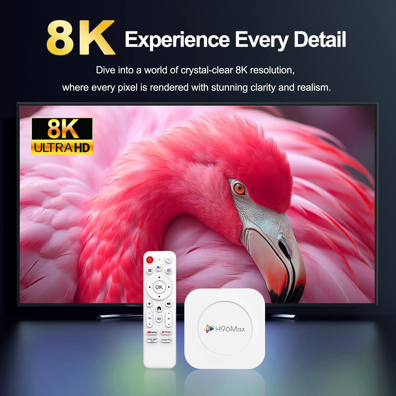 Smart TV Box Android 14.0 H96 MAX M1 Plus RK3528 Mouse Assistant Bluetooth5.4 WI