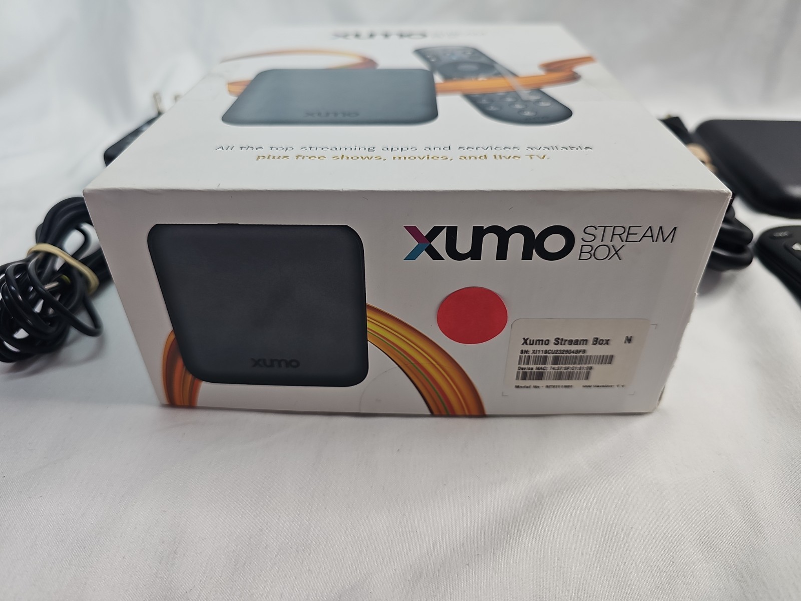 Xumo Stream Box 4K – XiOne-SC(B) + HDMI Remote Power Cable And Box
