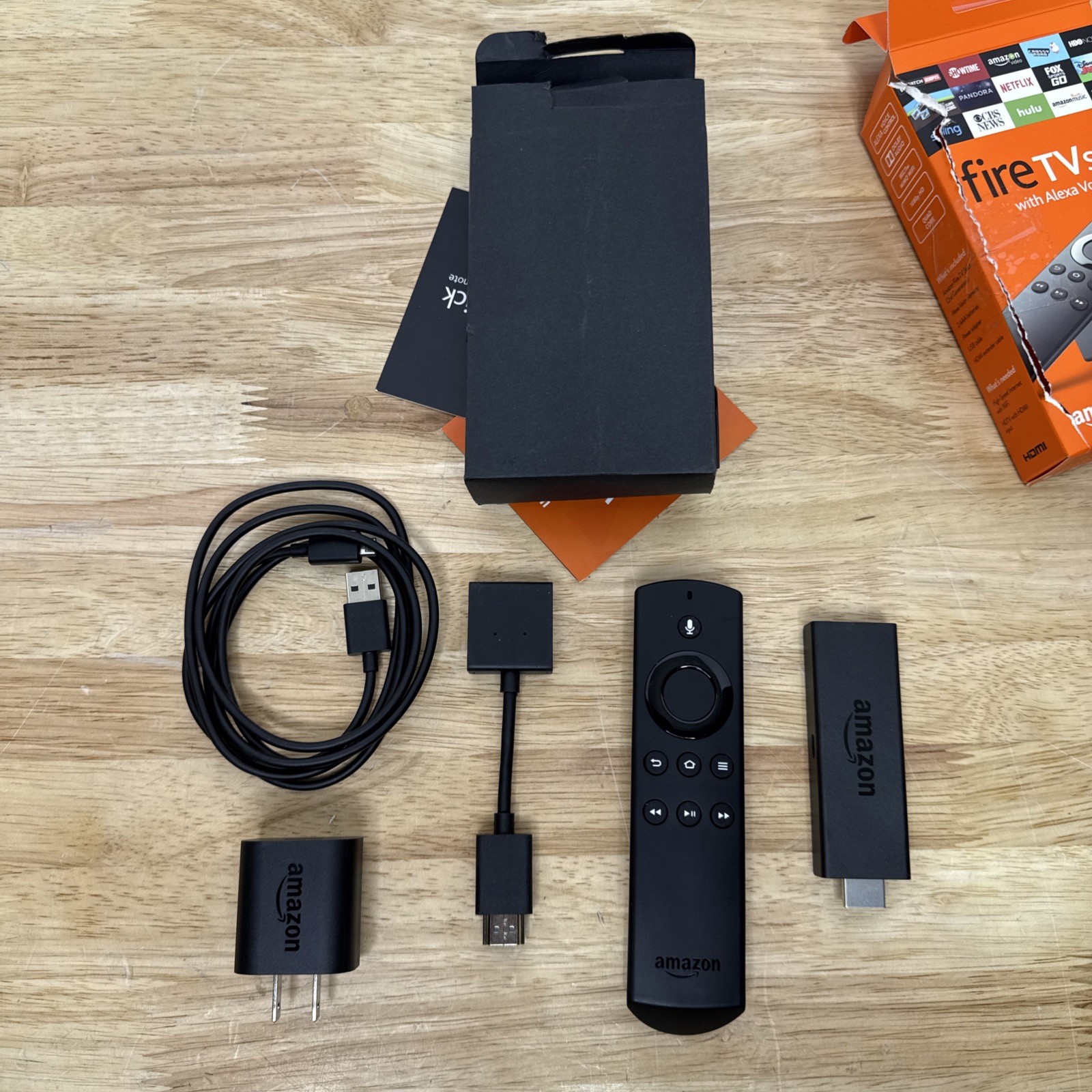 Amazon 2nd Gen LY73PR Firestick With Remote, Power Cable, & HDMI Extender