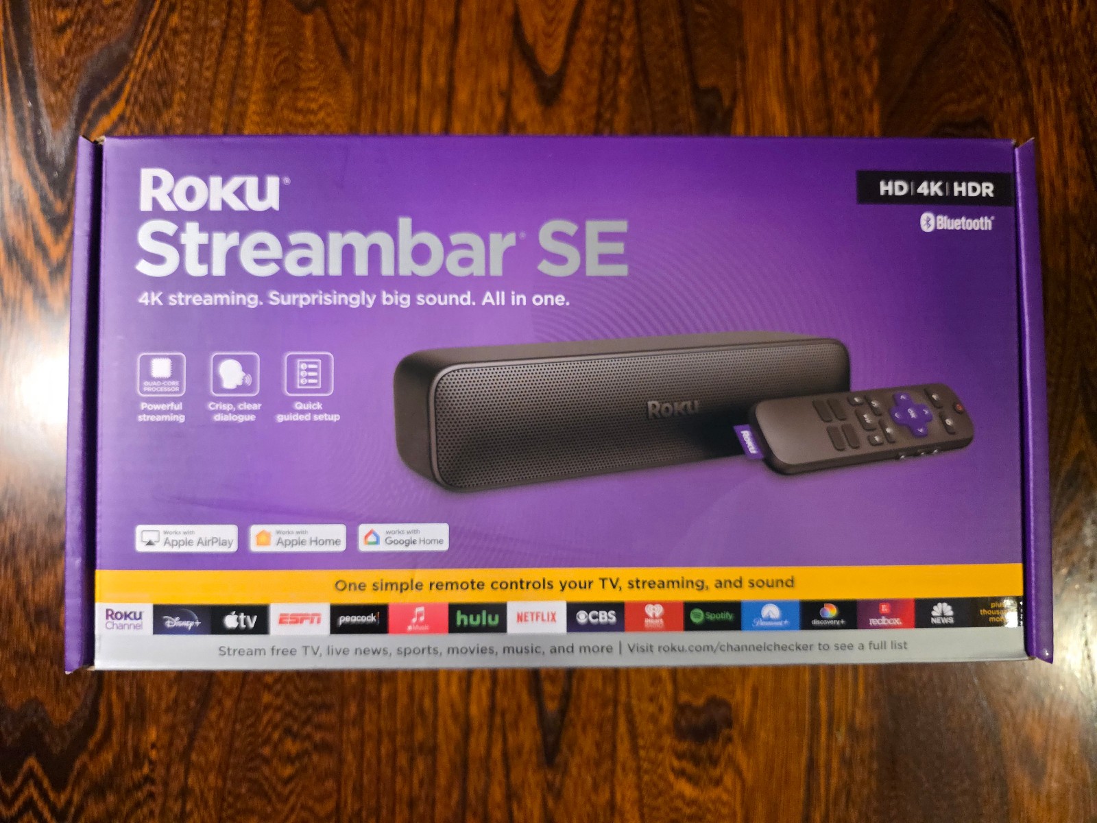 SEALED Roku Streambar SE 4K HDR Bluetooth Streaming Soundbar Media Player 9104R