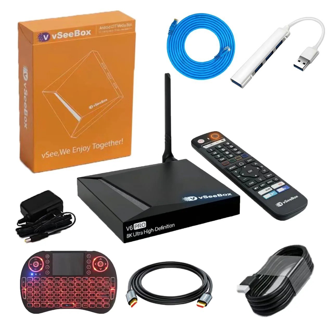 vSee Box V6 Pro Free backlit keyboard FAST SHIP vsee box