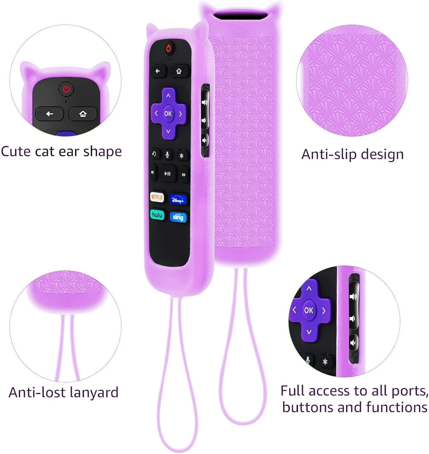 2 Pack Case for Roku Remote, Cover for Hisense/TCL Roku TV Steaming
