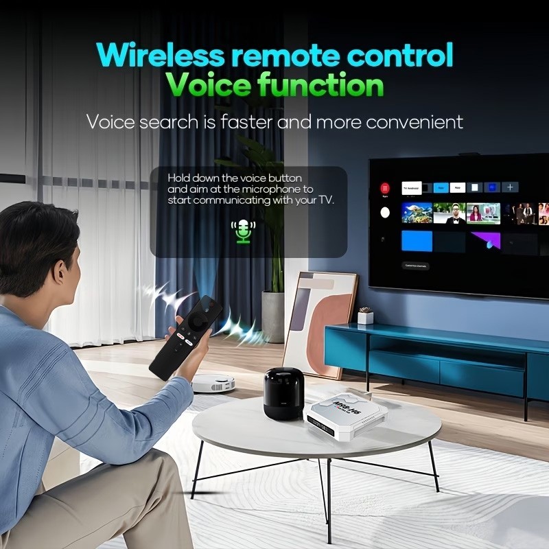 M98-H6 Android14 TV Box 2GB+16GB BT5.4 WiFi 8K UHD Player Voice Remote