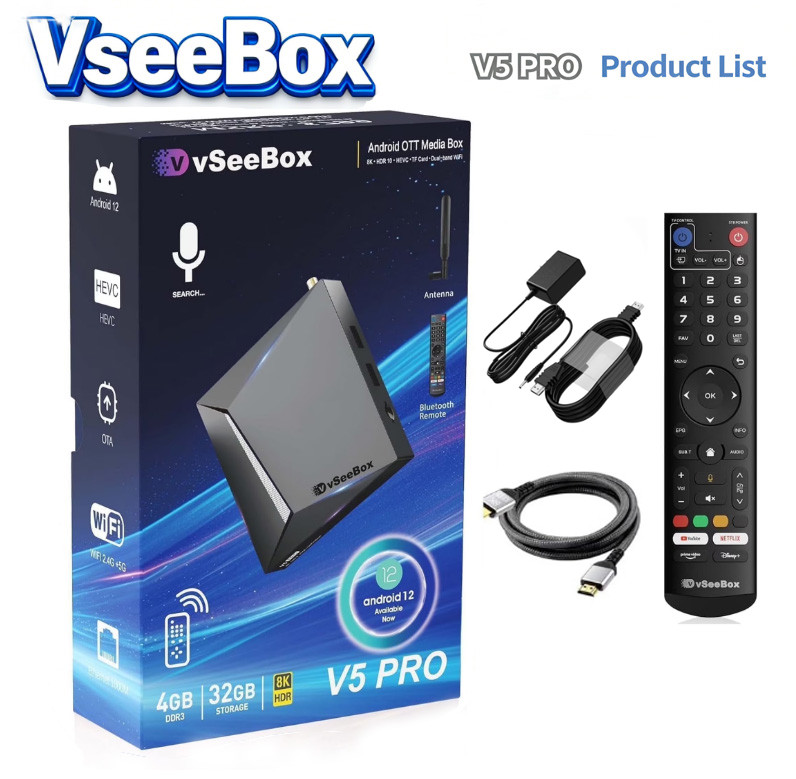 2026 VSee BOX V5 PRO Dual-Band WiFi 4K Smart TV Box | US Stock