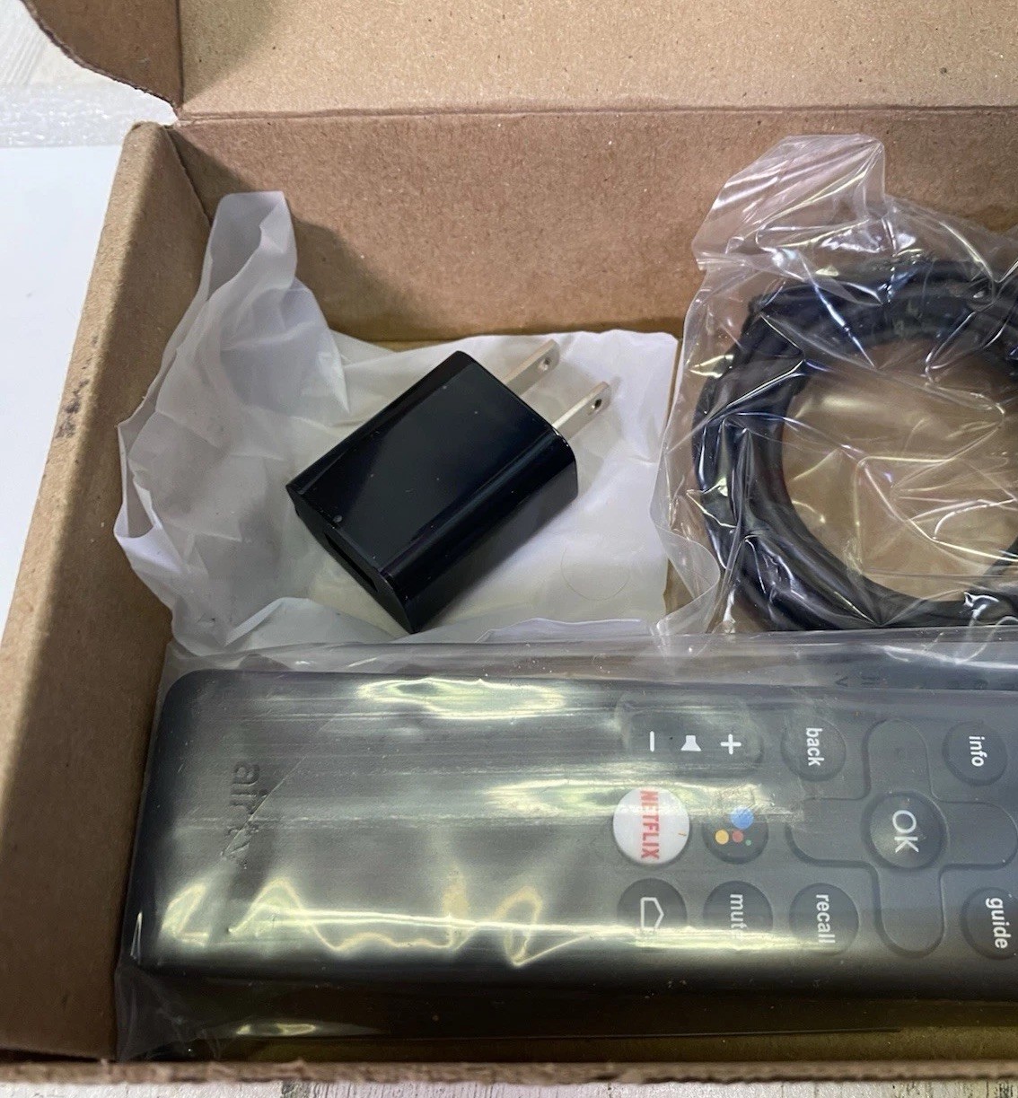 Sling Air TV Mini Dongle Remote Wire And Plug Open Box