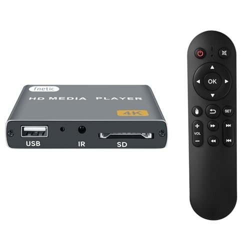 4K Digital Media Player – HDMI/AV Output, USB/SD Card Support, Auto Playback, Lo