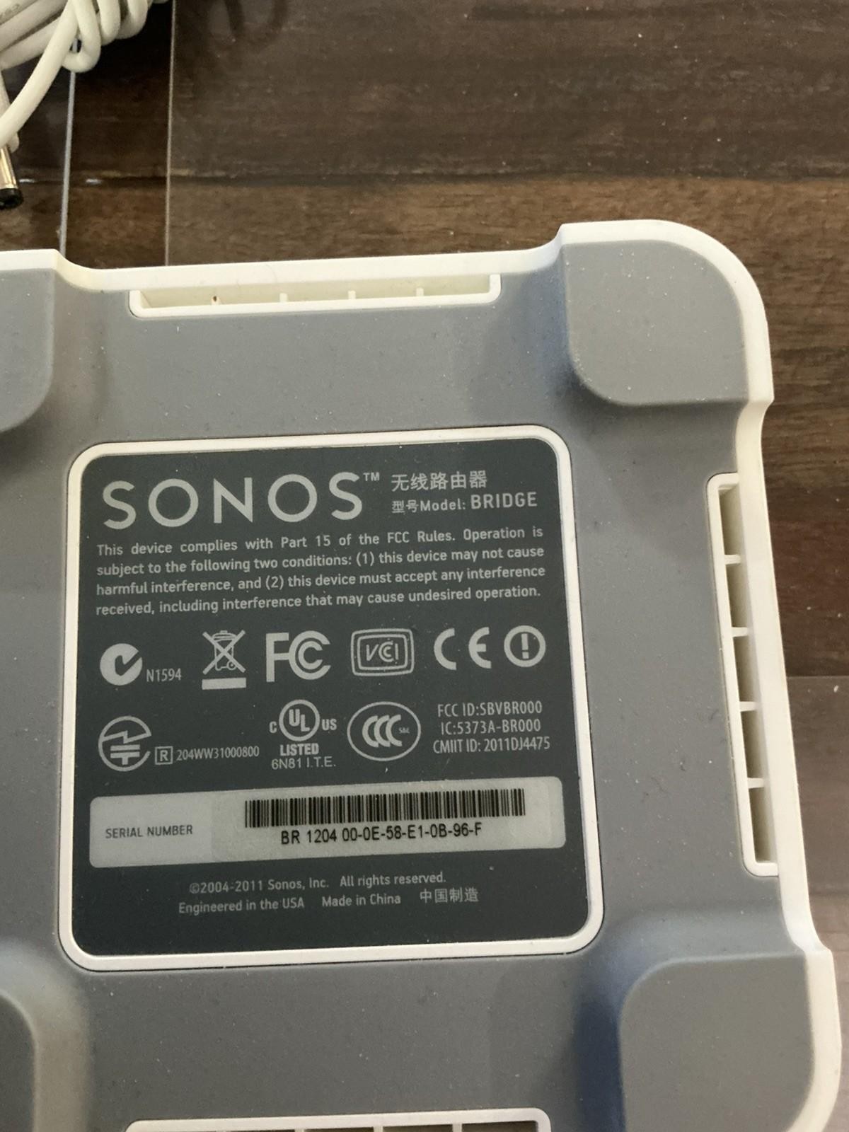 Lot of 3 Sonos BRIDGE BR100 S1 Only Power & Ethernet Tested Working 2 adapters