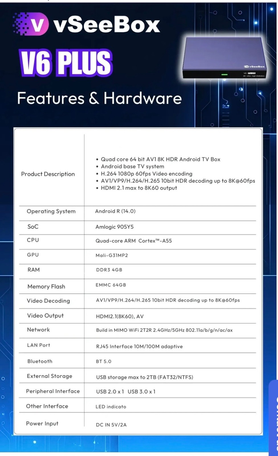 Android vsee v5 pro and v6 plus streaming box message for offline pricing!