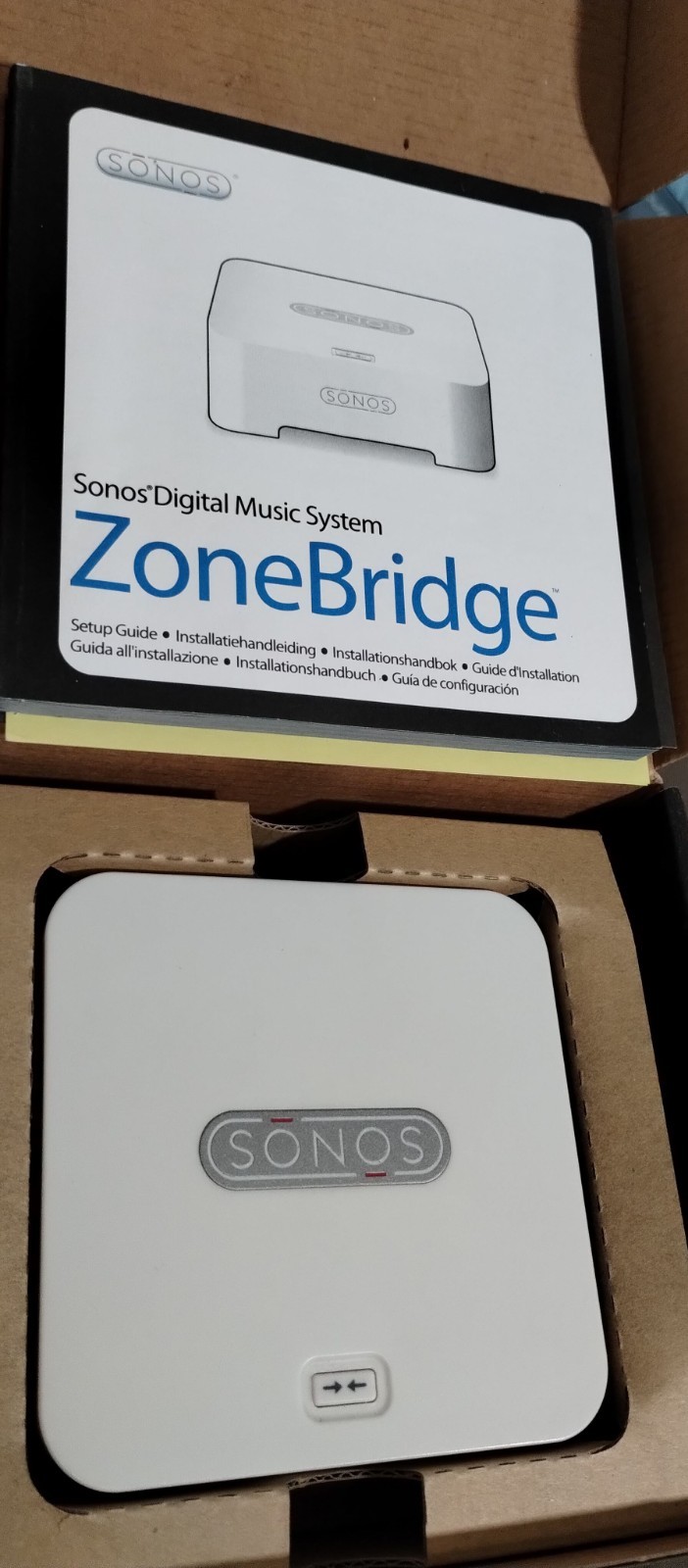 SONOS ZoneBridge 100. BR-100. Multi Room Music System, Open Box, Never Use.
