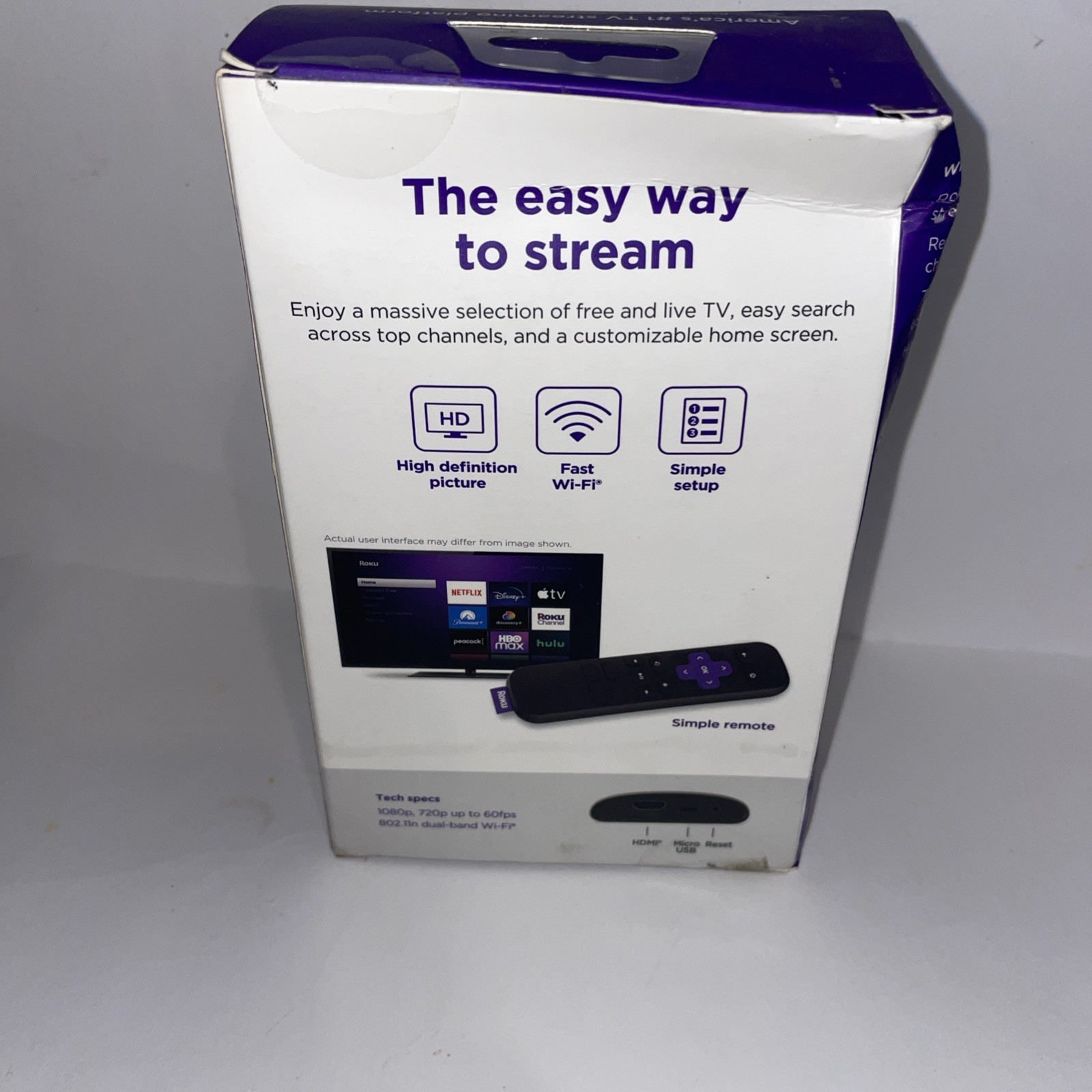 Roku Express HD Streaming Media Player HDMI Cable Remote 3930R SEALED New