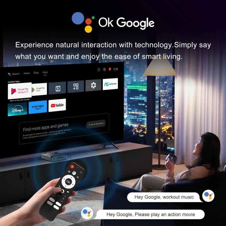 H96Max 4K UHD Android 14 Smart TV Box with Remote Control, RK3518 Quad-Core, 1G