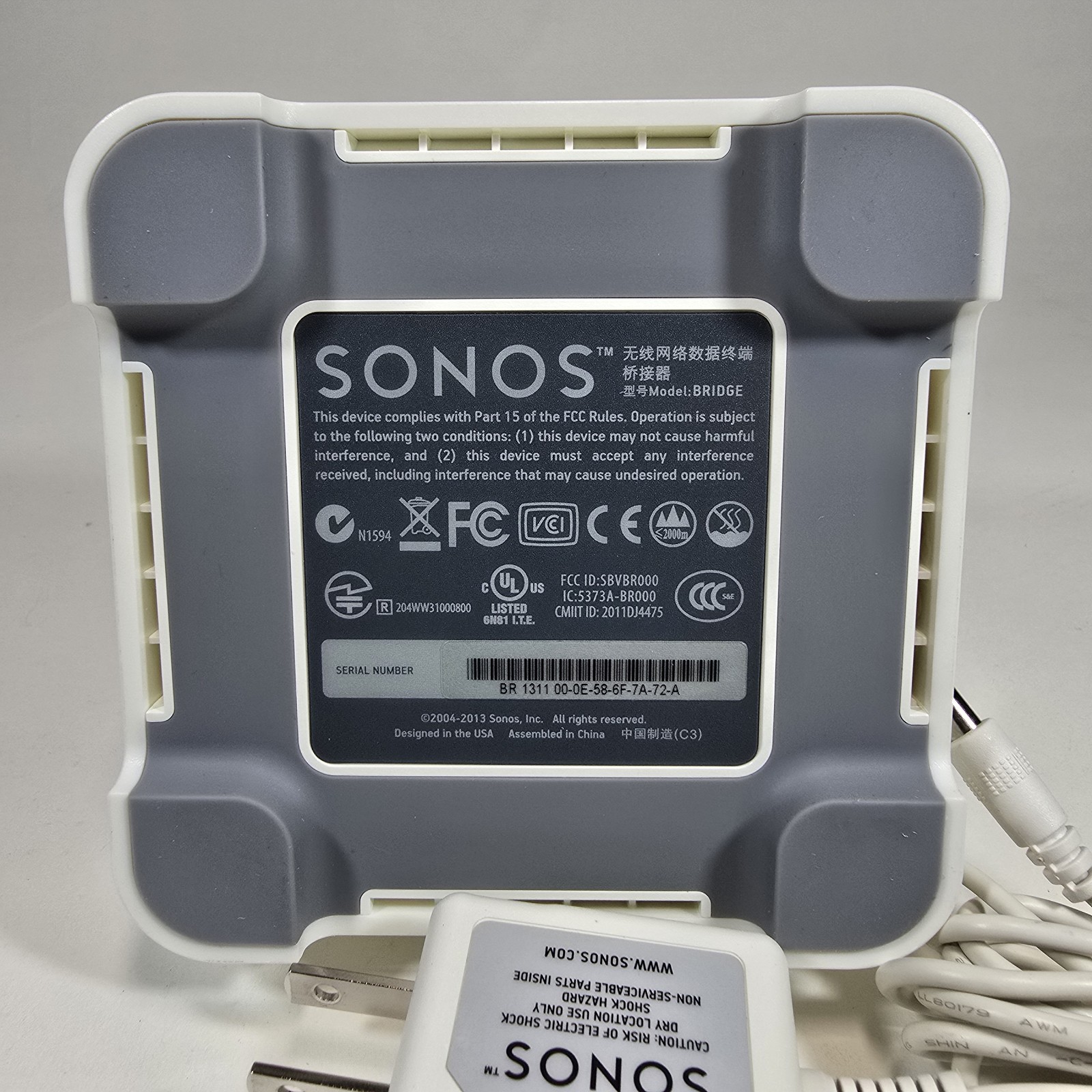 Sonos BRIDGE ‘Wireless Network Adapter’ wirh OEM Power Cord – TESTED & WORKS 💯%
