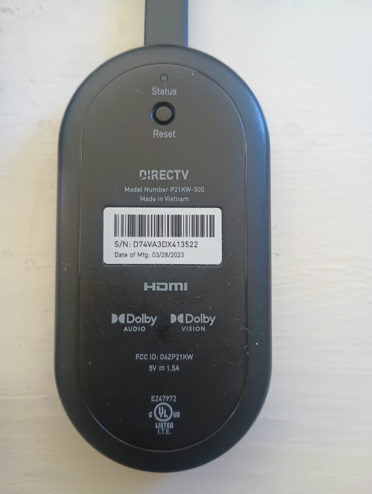 Direct TV Gemini Air P21KW-500 – Streaming Device With AC Adapter ( No Remote )