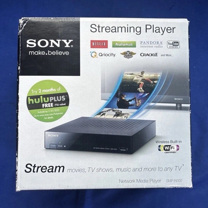 Sony SMP-N100 Network Media Player Black Wi-Fi Ethernet HDMI w/ Remote